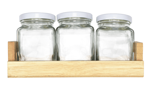 glass bottle on wooden tray isolated on white background png