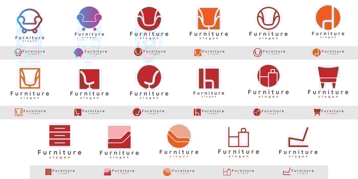 Furniture Logo Set Design Vector