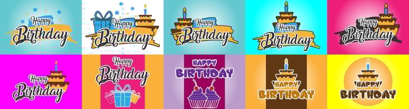 Happy Birthday Banner Design Vector