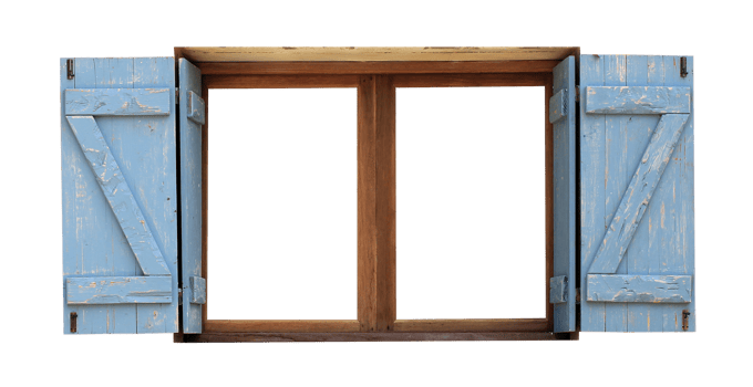old wood window frame on transparent background png file