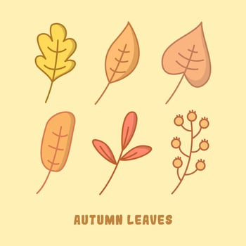 autumn leaves shape design on isolated background vector