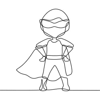 continuous line drawing on heroes vector