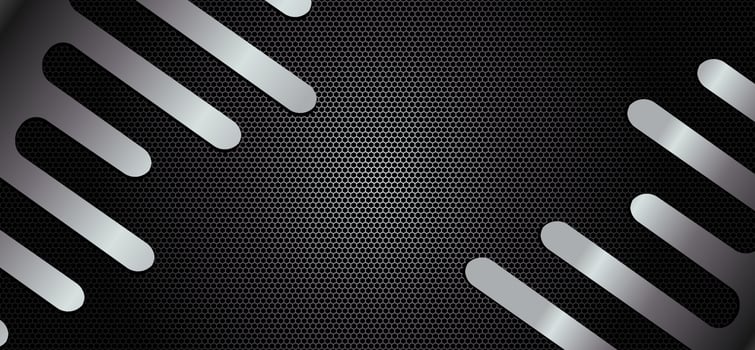Hexagonal geometric abstract metal background with light. ilustrasi vektor vector