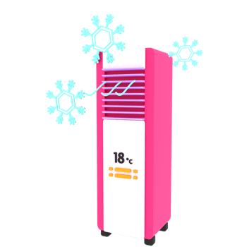 3d illustration standing air condition AC png