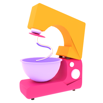 3d illustration electric cake mixer png