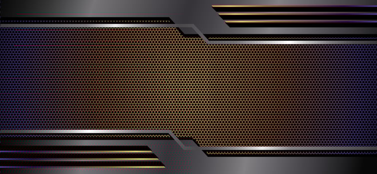 Hexagonal geometric abstract metal background with light. ilustrasi vektor vector