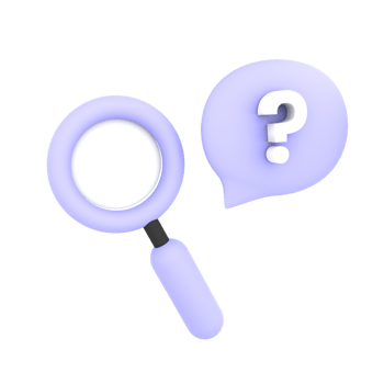 3d cute magnifying glass with question mark icon ecommerce illustration png