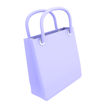 Ecommerce icon rectangle shopping bags 3d illustration png