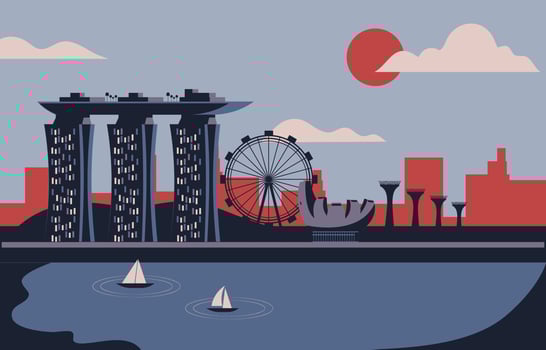 Singapore city landmark illustration vector