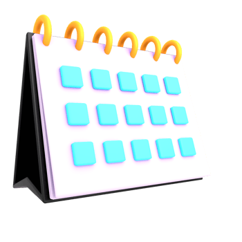3d simple table calender isolated render illustration png