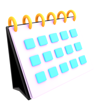 3d simple table calender isolated render illustration png