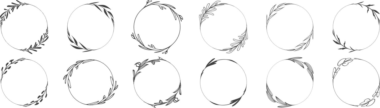Circle frame leaf wreath vector
