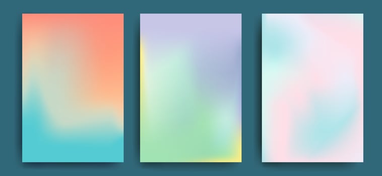 Set of vector gradients in pastel colors. For covers, wallpapers, branding and other projects. Summer palette.Vector illustration