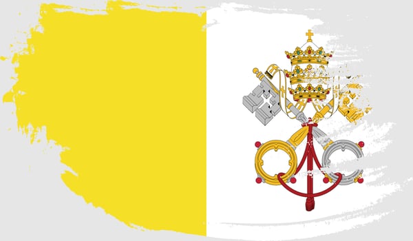 Vatican City Holy See flag with grunge texture vector
