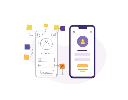 Prototyping Usability Interface For Mobile Phone vector