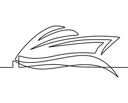 continuous line drawing on boat vector