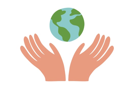 Love, ecology, an icon of the environment. Earth Day. International Mother Earth Day. Environmental problems and environmental protection. Earth in the hands. vector