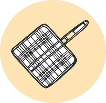 Grill for frying meat. vector