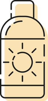 A bottle of suntan oil. vector