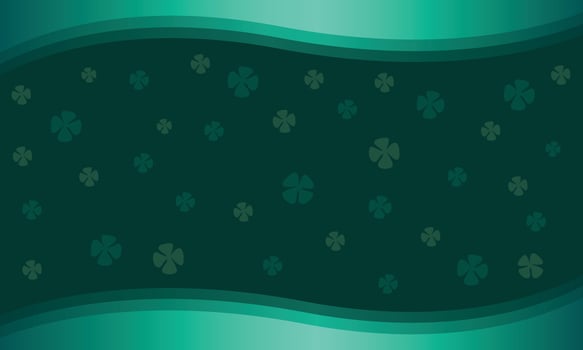 Wavy layer green background with floral ornament for poster or banner vector