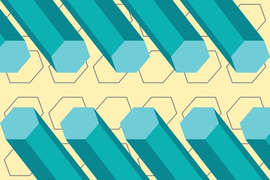 Hexagon pillar background template copy space for banner or poster vector