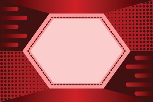 Hexagonal red background template copy space for banner, presentation page, or poster, or profile vector