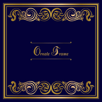 frame with damask vintage baroque scrol ornament swirl vector