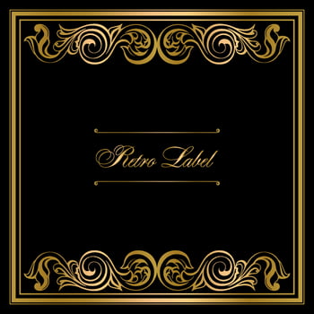 frame with damask vintage baroque scrol ornament swirl vector