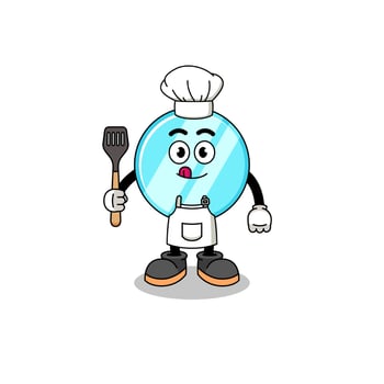 Mascot Illustration of mirror chef vector