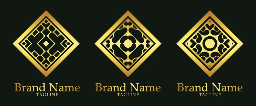 Set of ornament logo line art style luxury vector