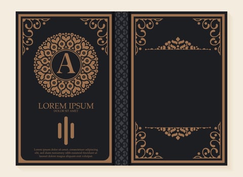 Ornamental book cover design vector