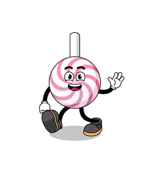 lollipop spiral cartoon walking vector
