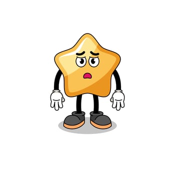 star cartoon illustration with sad face vector