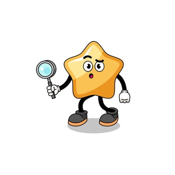 Mascot of star searching vector
