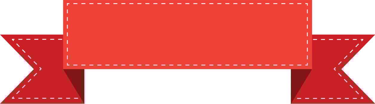red ribbon banner sign. red ribbon banner on white background. flat style. vector