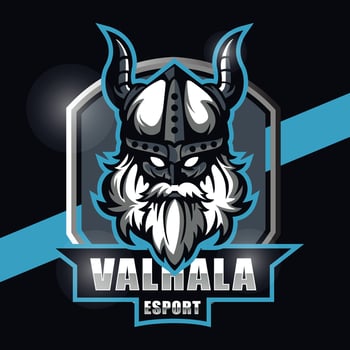 Viking head mascot logo design for esport vector