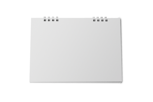 Blank desktop spiral calendar mockup cutout, Png file