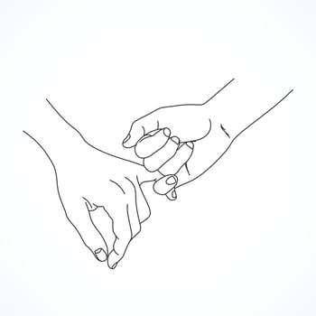Pinky promise outline vector concept line art
