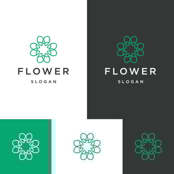 Flower logo icon flat design template vector