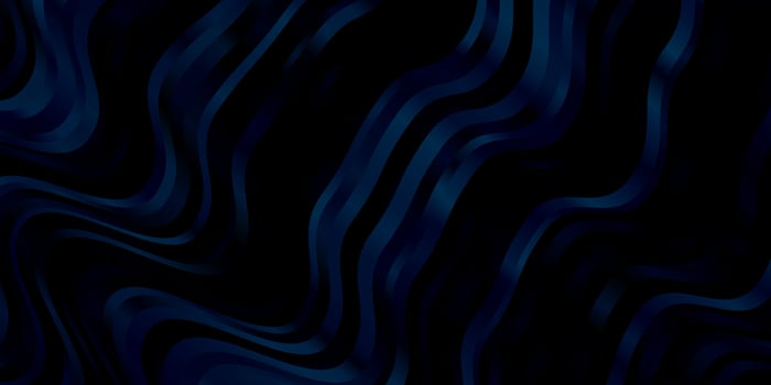 Dark BLUE vector background with bent lines.