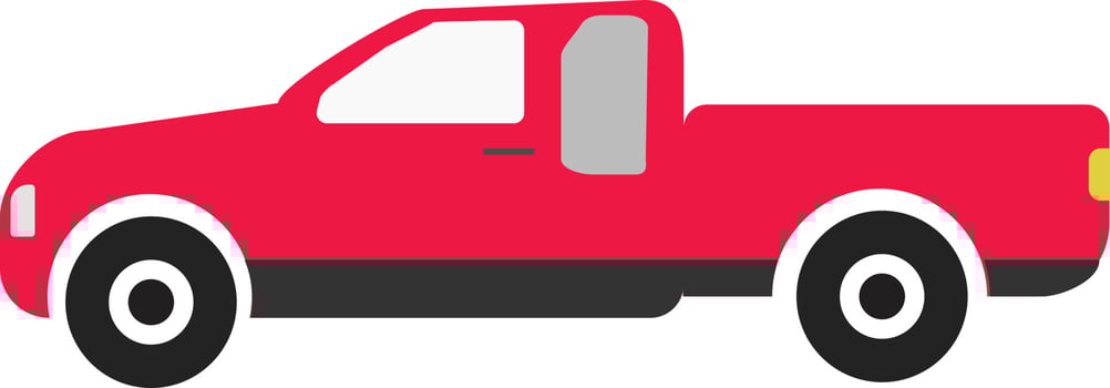 pickup truck icon. red pickup truck sign. thailand pickup symbol vector