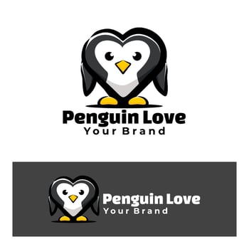Cute Penguin love art illustration vector