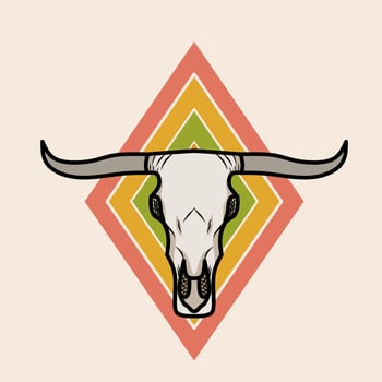 illustration vector of long horn bull perfect for print,etc.