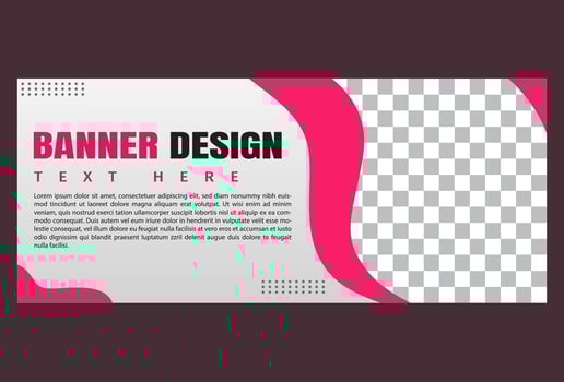 horizontal banner template design in pink and white for business, company and promotion. vector