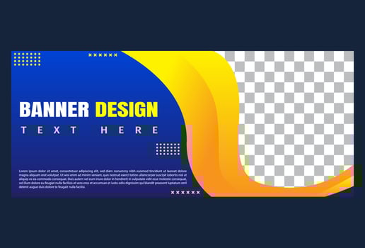 horizontal banner template design in blue color for business, company and promotion. vector