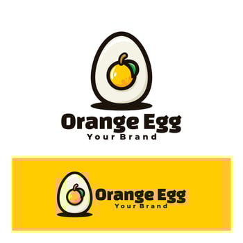 cute orange egg creative art vector