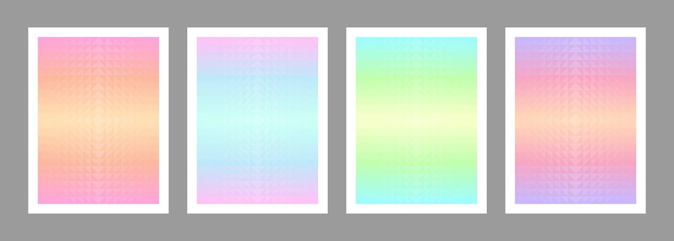 Pastel Color Poster Set Geometric Triangle Background vector