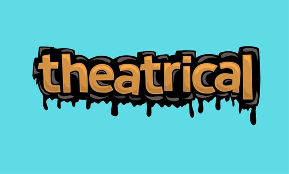 THEATRICAL writing vector design on blue background
