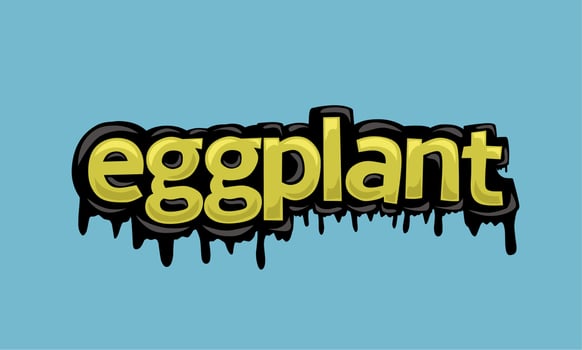EGGPLANT writing vector design on blue background