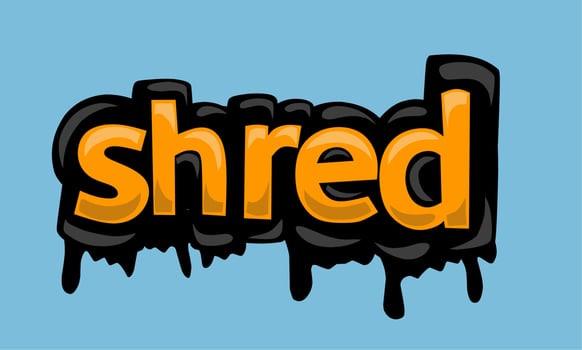 SHRED writing vector design on blue background